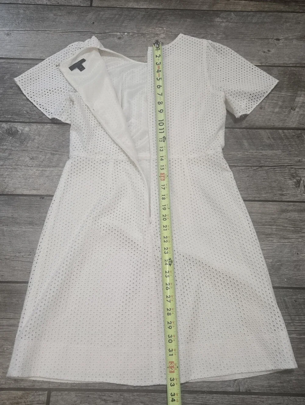 J. Crew White Eyelet Cotton A-Line Bridal Preppy Cottagecore Dress, 4 F1724